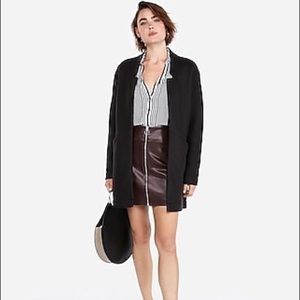 Vegan Leather O-Ring Zip Front Mini Skirt
